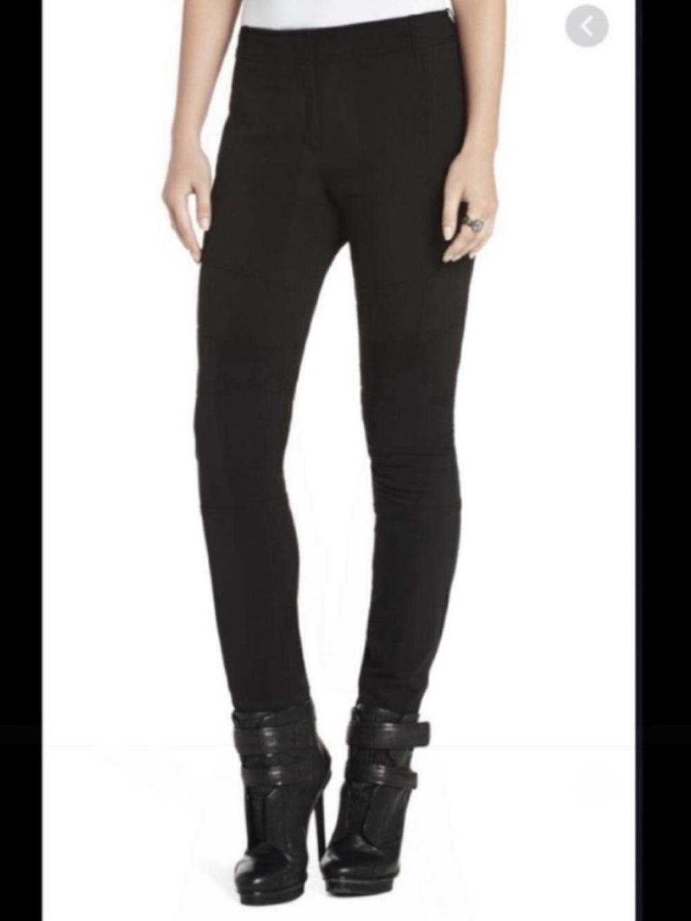BCBGMAXAZRIA Black Paxton Moto Pants M zipper details